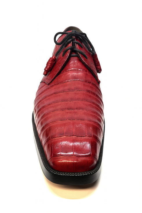 Los Altos All-Over Crocodile Lace Up Dress Shoes