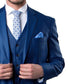 Classic Blue Solid Textured Suit with Vest