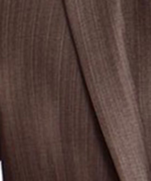 Classic Brown Solid Textured Suit with Vest