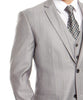 Classic Solid Textured Light Grey Suit with Vest