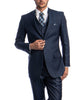 Classic Solid Textured Navy Suit with Vest