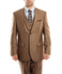 Classic Solid Textured Toast Brown Suit with Vest