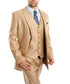 Classic Solid Textured Wheat Suit with Vest