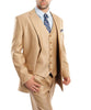Classic Solid Textured Wheat Suit with Vest