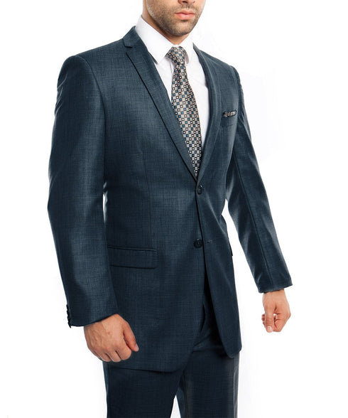 Sharkskin Mid Navy Ultra Slim Men's Suit