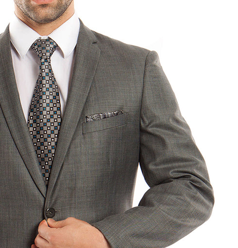 Sharkskin Green Slate Ultra Slim Men's Suit
