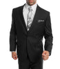 Bacchus Collection - Modern Fit Suit 2 Button 2 Piece in Black