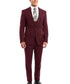 Burgundy Slim Fit Men's Suit with Vest Set