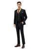 Men's Slim Fit Solid Black 3 Piece Suit