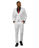 Men's Slim Fit Solid White 3 Piece Suit