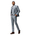 Men's Slim Fit Solid Medium Gray 3 Piece Suit