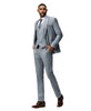 Men's Slim Fit Solid Medium Gray 3 Piece Suit