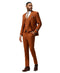 Men's Slim Fit Solid Light Brown 3 Piece Suit