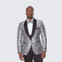 Silver Gray Tuxedo - Grey Prom Slim Fit Suit