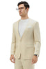 Men's Modern Fit Collarless Summer Wedding Suit in Tan