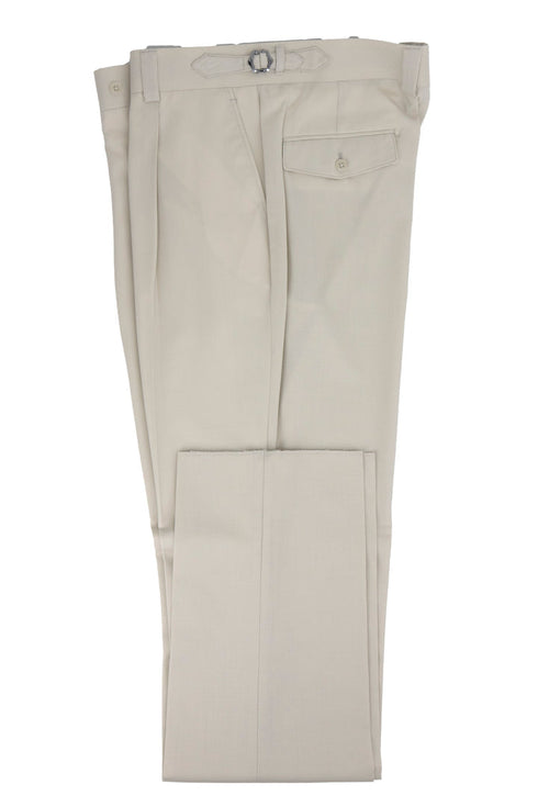 Tiglio Luxe Bone Semi-Wide Leg Wool Marbella Dress Pants TL2648