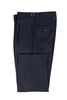 Tiglio Luxe Navy and Brown Check Semi-Wide Leg Wool Marbella Dress Pants TL5543