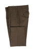 Tiglio Luxe Camel with Navy Check Semi-Wide Leg Wool Marbella Dress Pants TL5547