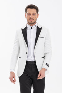 Mens Glitter Sequin Flashy in Color "White" Tuxedo Dinner Jacket Blazer Sportcoat