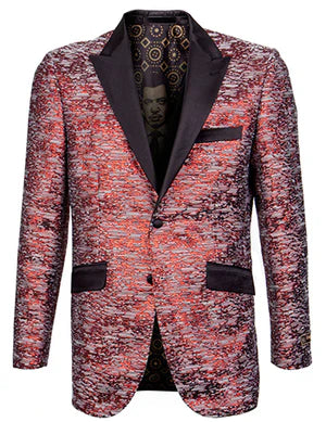 Empire Collection - Slim Fit Formal Dinner Show Blazer in Red