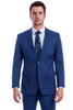 Men's Two Button Modern Fit Linen Look Summer Suit in Medium Blue