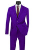 Mens Basic 2 Button Classic Fit Poplin Suit in Purple