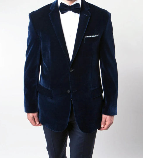 Men's Regular Fit Blazer 2 Button with One Welt Chest Pocket Navy