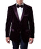 Wine Red 2-Button Men's Velvet Jacket