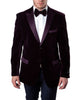 Wine Red 2-Button Men's Velvet Jacket
