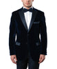 Navy 2-Button Men's Velvet Jacket