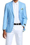 Slim Fit Blazer 2 Button in Solid Sky Blue