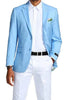 Slim Fit Blazer 2 Button in Solid Sky Blue