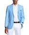 Sky Blue Slim Fit 2 Button Blazer