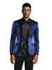 Navy Blue Formal Slim Fit Satin Peak Lapel Jacket