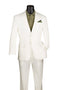 White Linen Blend Modern Fit Notch Lapel 2 Piece Suit