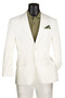 Men's Basic Modern Fit Summer Linen & Cotton Suit in White