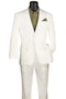 Mens Basic Modern Fit Summer Linen and Cotton Suit in White