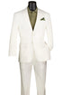 Mens Basic Modern Fit Summer Linen and Cotton Suit in White