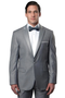 Mens Gray Tuxedo - Grey Wedding Suit-Mens Skinny Fit One Button Satin Trim Peak Lapel Prom & Wedding Tuxedo In Grey