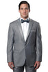 Mens Gray Tuxedo - Grey Wedding Suit-Mens Skinny Fit One Button Satin Trim Peak Lapel Prom & Wedding Tuxedo In Grey