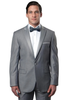 Mens Gray Tuxedo - Grey Wedding Suit-Mens Skinny Fit One Button Satin Trim Peak Lapel Prom & Wedding Tuxedo In Grey