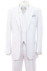 Mens Modern Fit 2 Button Vested Basic Suit in White