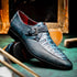 Marco Di Milano Toluca Blue / Black Jean Monk Strap Lizard & Crocodile Shoes