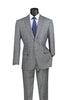 Catania Collection - Modern Fit Windowpane Suit 2 Piece in Medium Gray