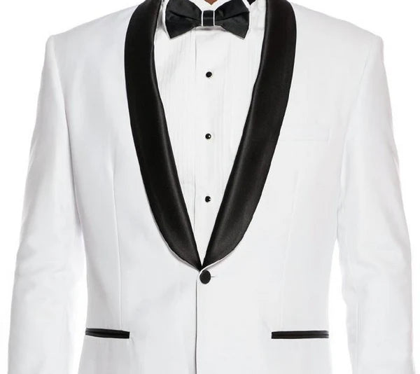 Regular Fit 2 Piece Tuxedo (White) T-2PP