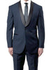 Navy Slim Fit 2 Piece Tuxedo With Satin Shawl Lapel