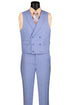 Mens Easter Suit - Jacket and Pants in Summer Color Light Blue Sharkskin Modern Fit Light Weight