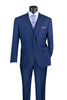 Navy Modern Fit 3 Piece Suit with Vest and Adjustable Waist Band Pants