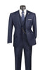Navy Modern Fit 3 Piece Suit with Vest and Elastic Waist Band Pants