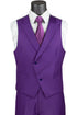 Purple Modern Fit 3 Piece Suit with Vest and Elastic Waist Band Pants